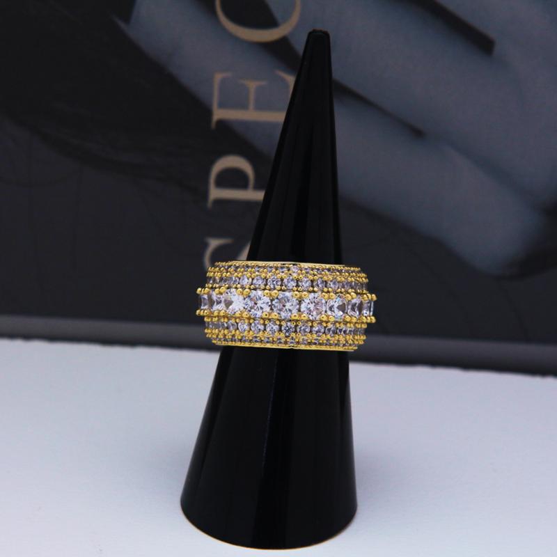 

Cluster Rings Prong Setting CZ Stone Bling Out Round Finger For Men Hip Hop Rapper Jewelry Gold ColorCluster ClusterCluster