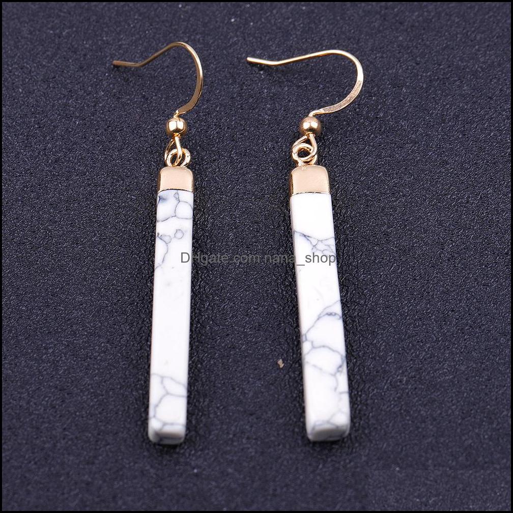 

Dangle Chandelier Earrings Jewelry Strip Natural Stone White Green Turquoise Crystal Amethyst Rose Quartz Charm Drop Delivery 2021 Gjxo7