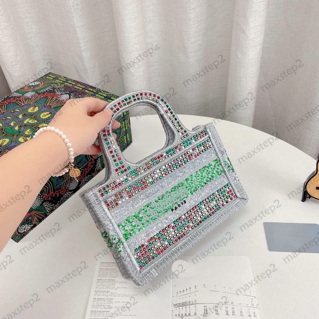 

BOOKS Tote New Diamonds Mini Totes Womens Oblique Pairs Sequins Handle Bag Ladies Designer Luxurys Handbag Shoulder Satchels Bags, Customize