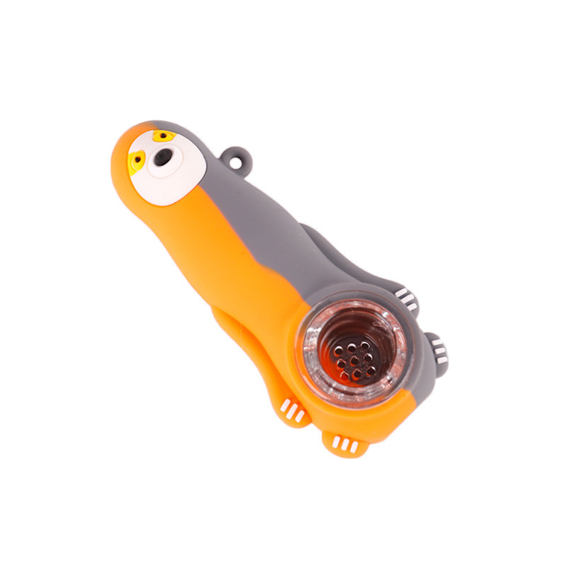 

Sloth silicone pipe cartoon shaped smking holder glass water pipe good-looking use for dry herb