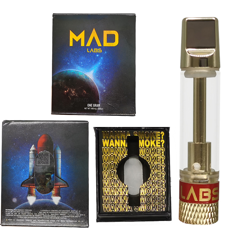 

High Quality Atomizer MAD LABS Packaging Boxes Vape Carts Disposable Vapes Cartridges 510 Thread 0.8ml with Boxes Packing