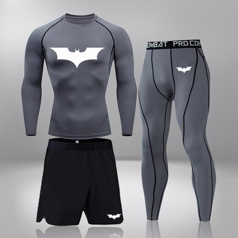 

Men' Tracksuits Thermal Underwear Set MMA Quick-Drying Fitness Leggings Base Compression Sports Suit Long Johns Men Clothing, 2-piece long sleeve