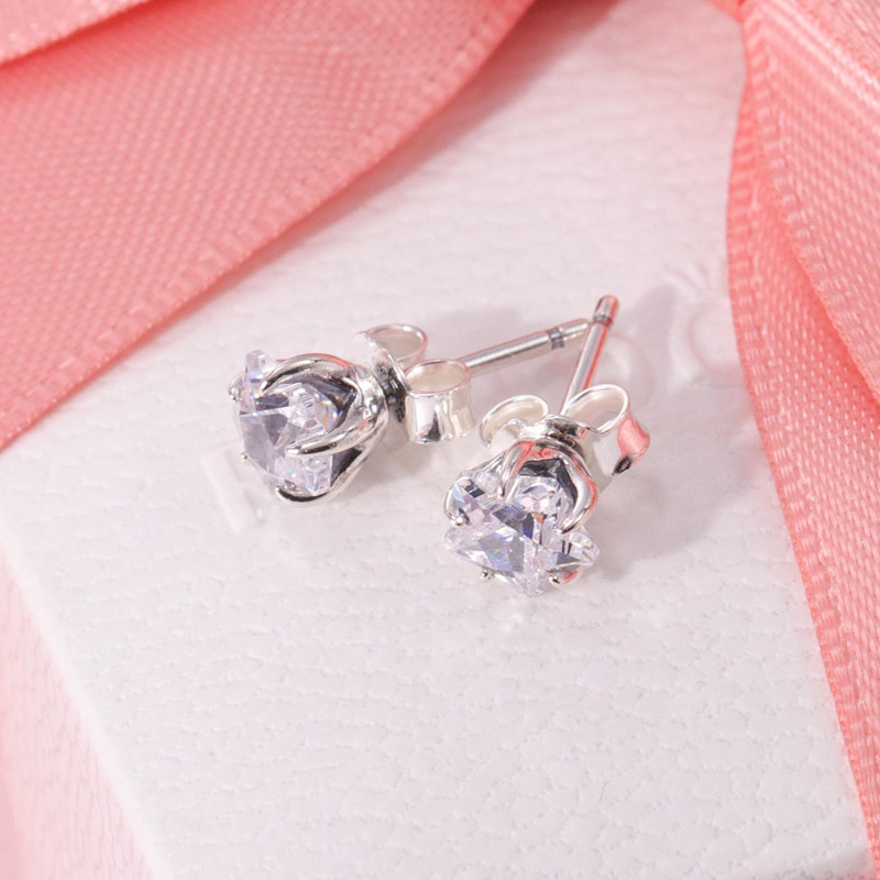 

Authentic 925 Sterling Silver Sparkling Celestial Sparkling Star Stud Earrings luxury for Women 2022 New Girls Fit Pandora Fashion Jewelry Brincos 290023C01