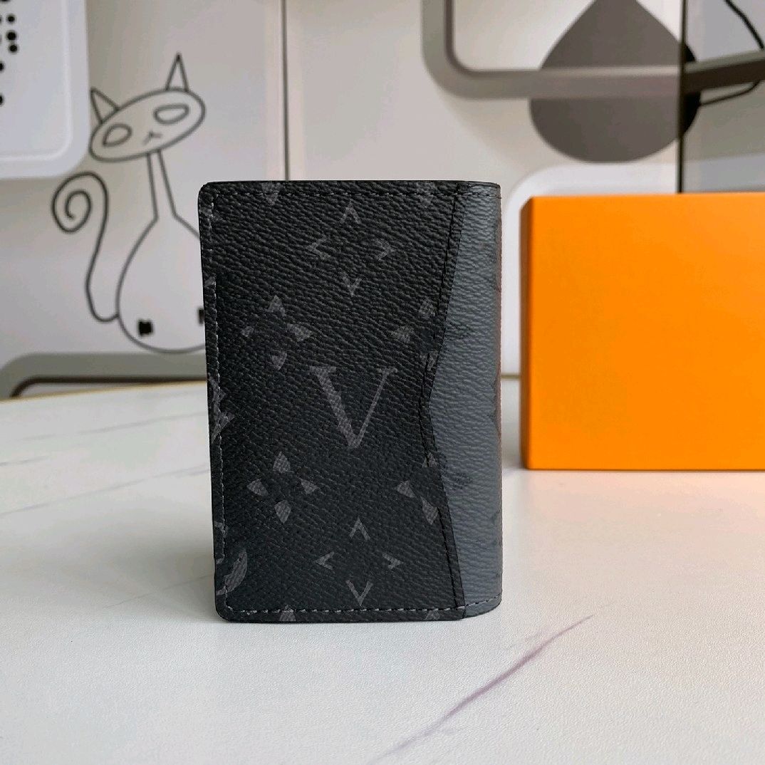 

2023 Famous Men's Silver Gray Print Wallet Business Casual Unisex Credit Card Holder Wallets Classic Folding Short Clip Luxury Brand Women Mini, 11