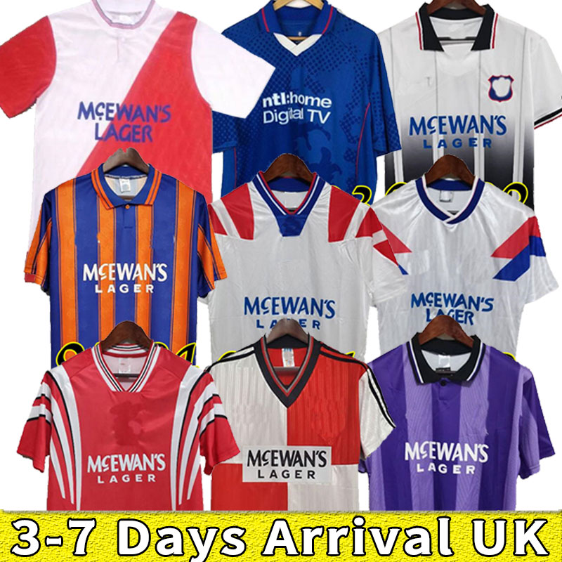 

87 90 92 93 94 95 96 97 99 01 08 Glasgow Rangers fc Retro soccer jerseys GERRARD GASCOIGNE LAUDRUP gerrard MCCOIST football Uniforms
