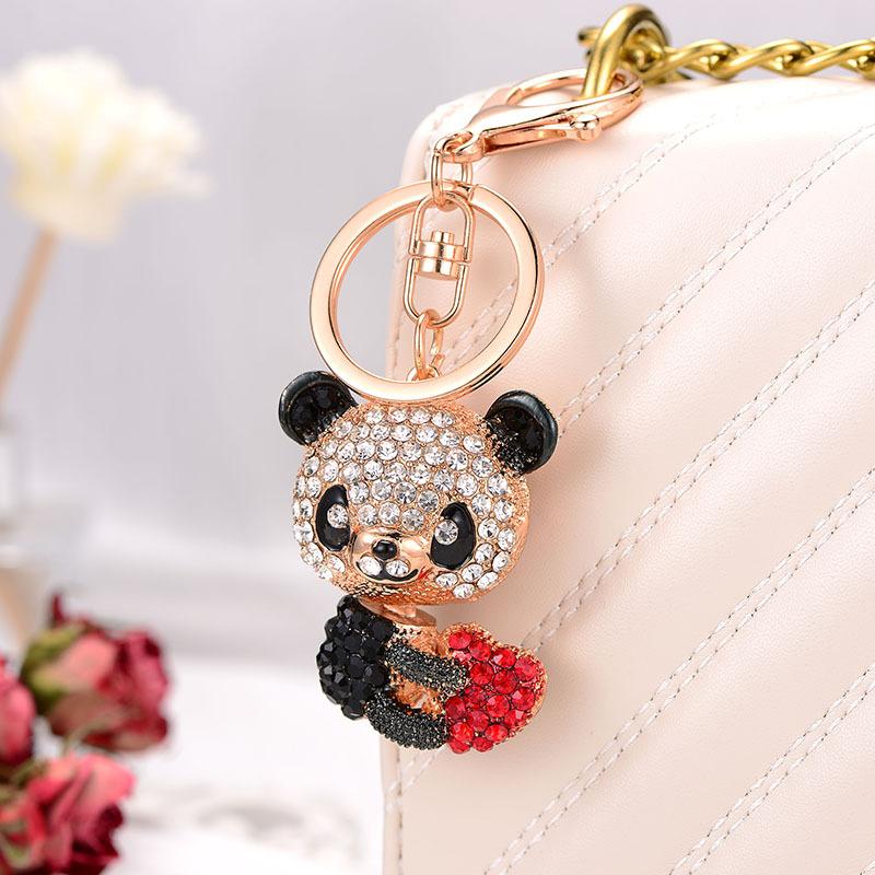 

Keychains XDPQQ Factory Direct Animal Series Key China National Treasure Panda Ring Fashion Female Bag Pendant Gift