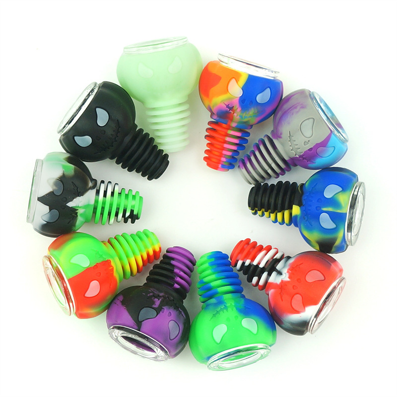 

Smoking Accessories Halloween Pumpkin Style Silicone Glass Bowl Factory Wholesale 14mm 18mm Hand Herb Bowls 10PCS