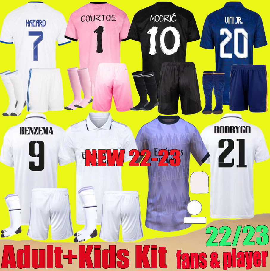 

men+kids kit 21 22 MBAPPE BENZEMA Soccer Jerseys Y-3 REAL MADRIDS HAZARD macamiseta CAMAVINGA 2022 2023 RODRYGO ASENSIO MODRIC MARCELO VALVERDE VINI JR football shirt, Fans