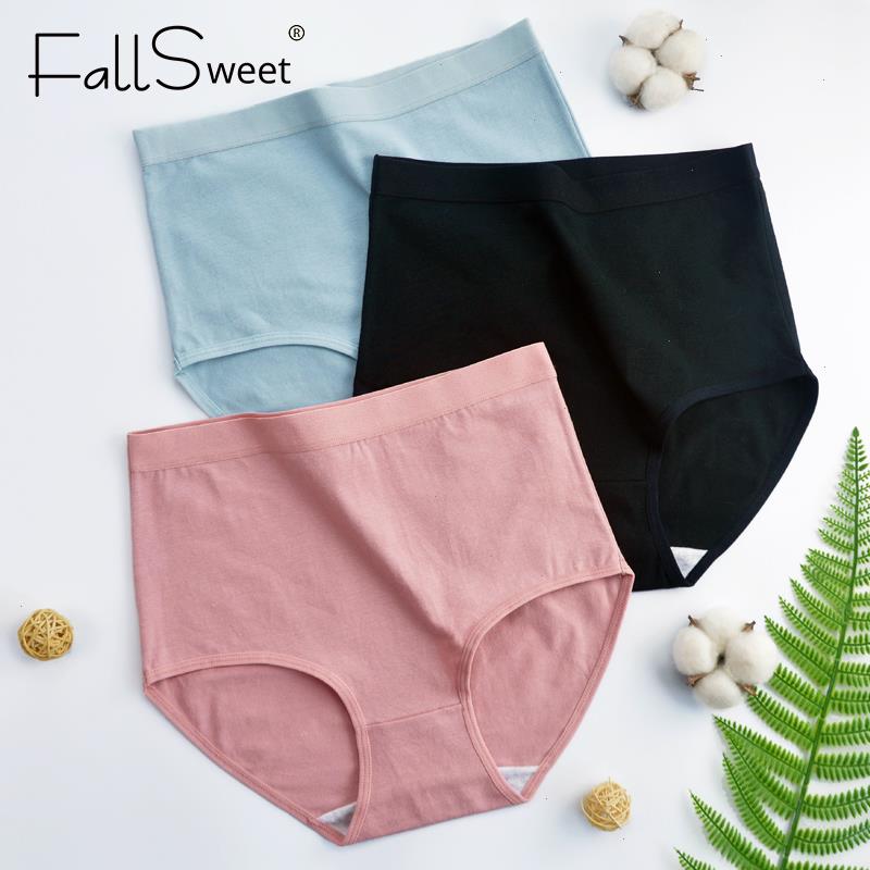 

2 Pcs Lot Cotton Underwear Women High Waist Panties Comfortable Solid Color Underpants Plus Size M-xxxl, Bluelavender