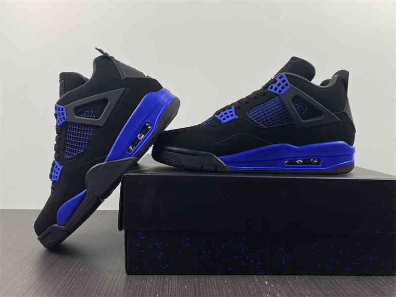 

Jumpman 4s Retro Metallic Black and royal blue Mens Basketball Shoes METALLIC SILVER COURT PURP chaussures pour hommes CT8527-018, Shoes box