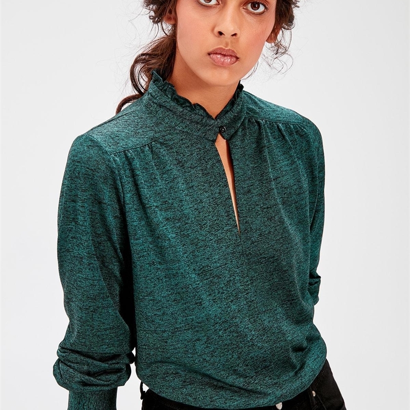 

Trendyol Khaki Right Collar Knitted Blouse T200321, Beige
