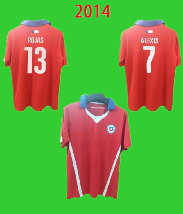 

2014 retro chile soccer jersey 14 home red vintage football shirts classic Uniform ALEXIS MEDEL ROJAS VIDAL VARGAS DIAZ top quality S-2XL
