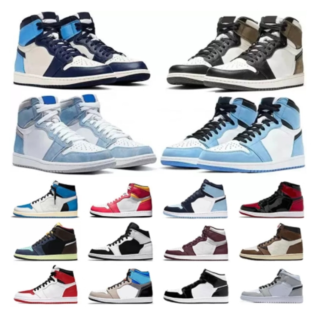 

junmpman 1 air jordons 1s UNC high basketball shoes women men for OG bordeaux university fragment bred light smoke grey sneaker sneakers trainer trainers retro mocha, Option shoe size
