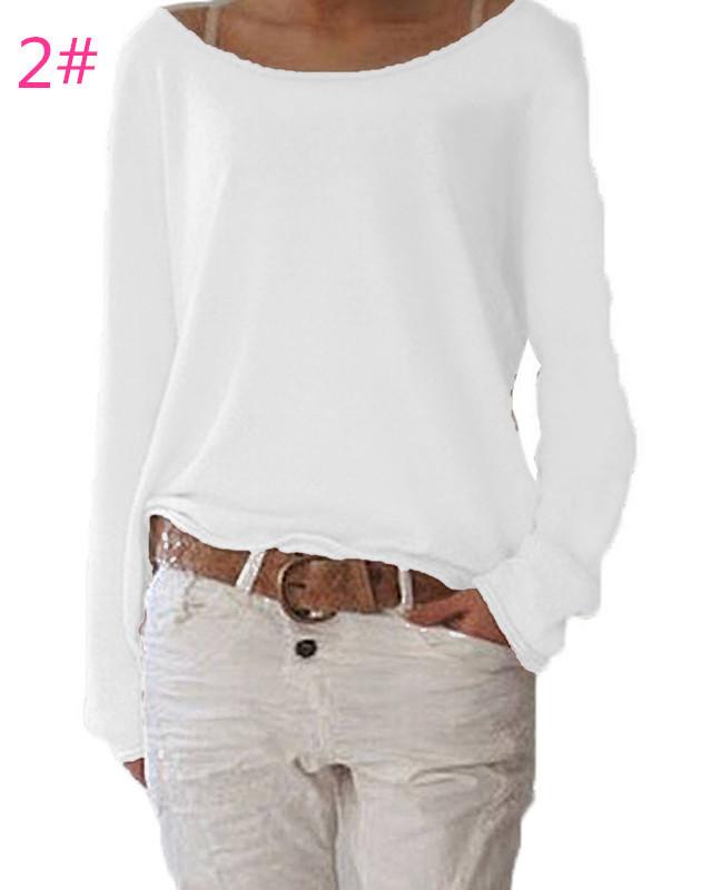 

Women' T-Shirt Autumn European And American Solid Color Top Bottoming Shirt WomenWomen, Gray