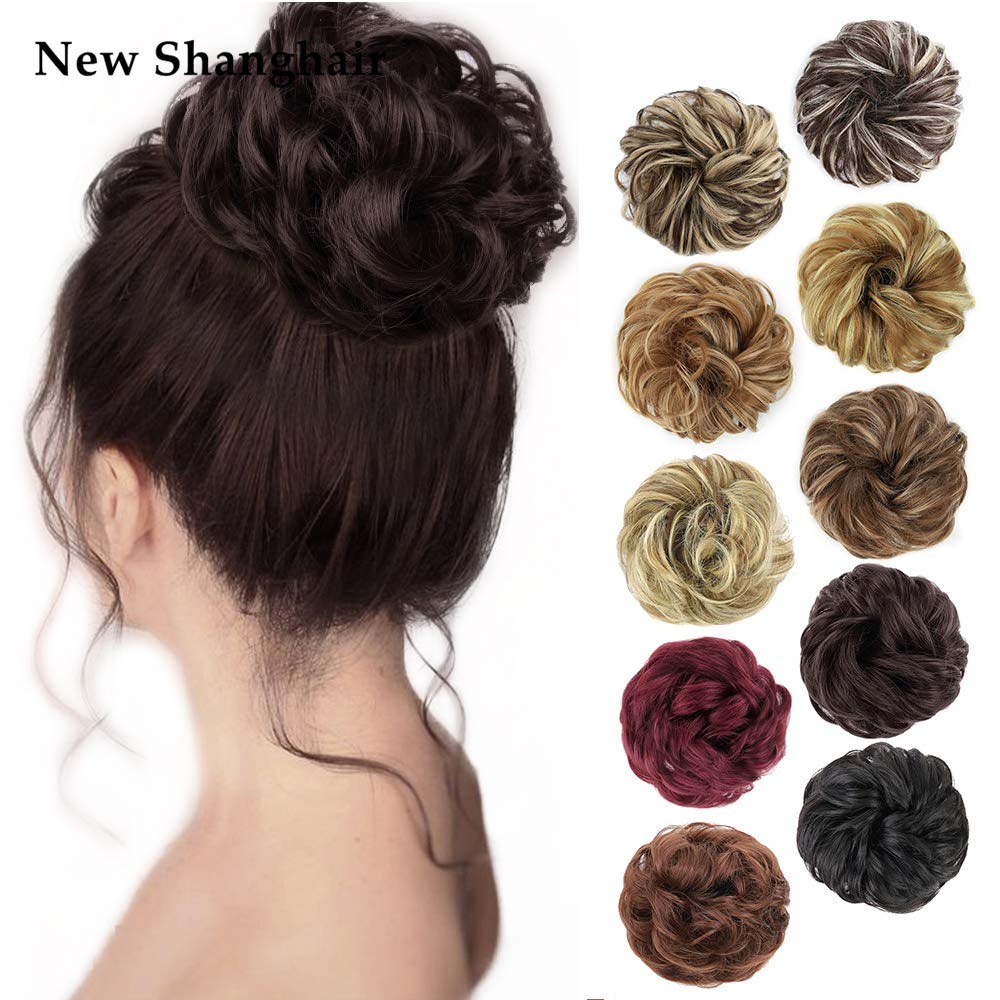 

Synthetic Hair Bun Chignon Messy Curly Band Elastic Scrunchy False Pieces For Women Hairpins Black Brown BS14, 350m33