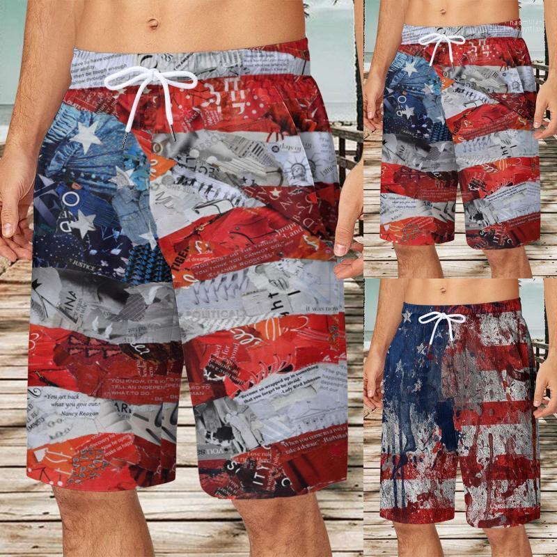 

Men' Shorts Board Small Mens Summer Independence Day Pants Pocket Drawstring Loose Casual Sports Running Straight Five PointsMen' Naom22, Blue