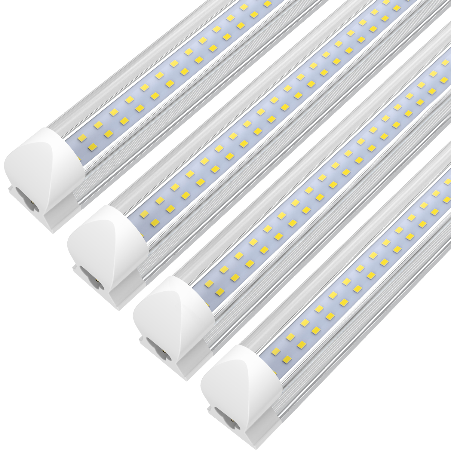 

SHOPLED 8FT LED Tube T8 Integrated 6000K Cold White 72W Transparent Cover Lights High Output Linkable LEDs Light Ceiling Garage Lighting