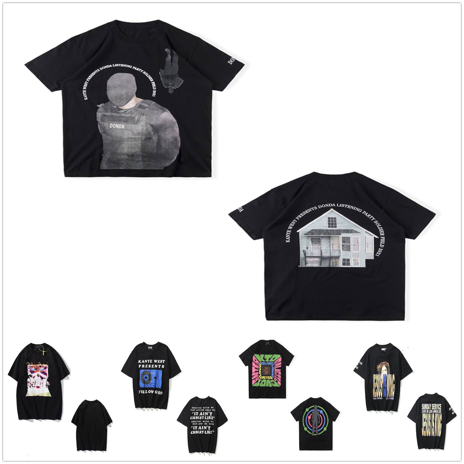 

men t shirt hip hop women T shirts cpfm smiley face high street Sunday short sleeve God Jesus Foam Print Loose Dropped Shoulder Half Sleeves graffiti Oversize B12, Button