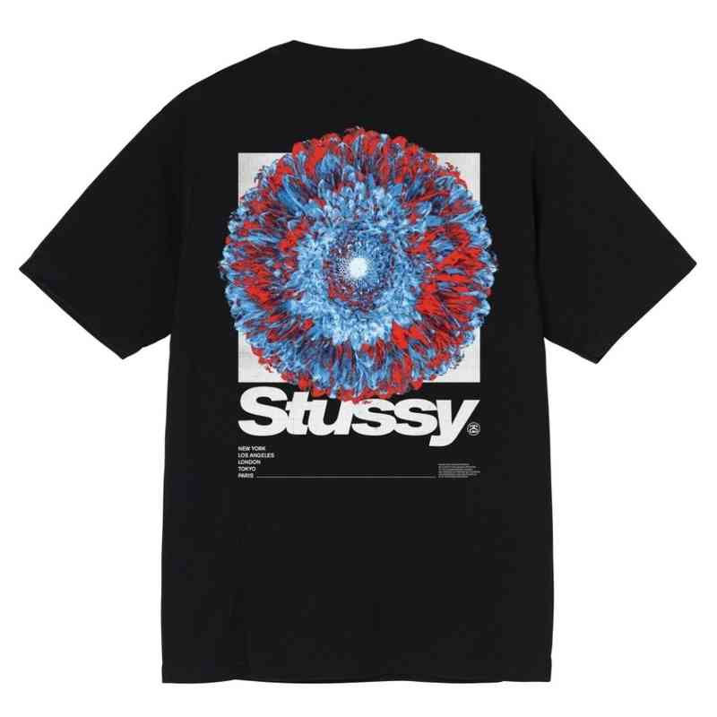 

Stusy Trendy Short Men' And Women' 2021 Summer New Flower Epiphyllum Gradient Ring Loose Couple