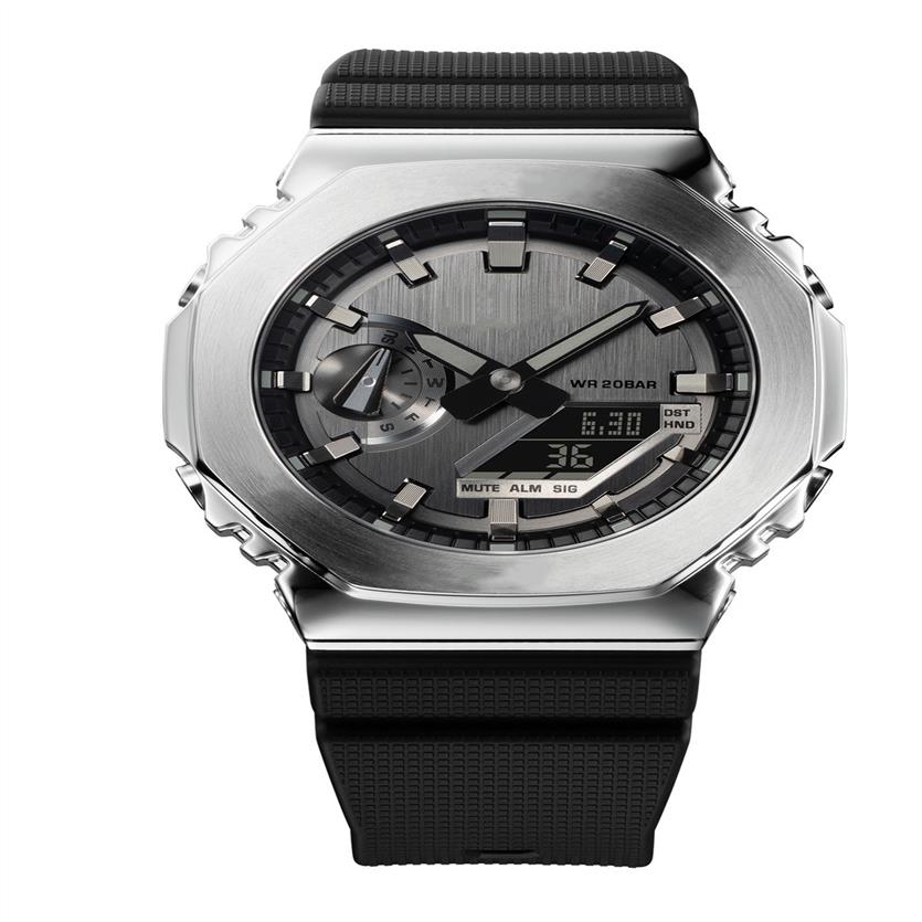 

GA2100 Men's Quartz Calendar Watch LED Digital Dual Display Alloy Dial PU With Automatic Hand-up Light267C