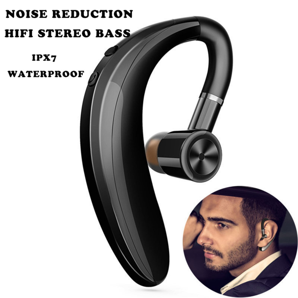 

Wireless Bluetooth Earphone Business Headset with Mic Waterproof Sports Mini HiFi Stereo Bass Earbud, Black