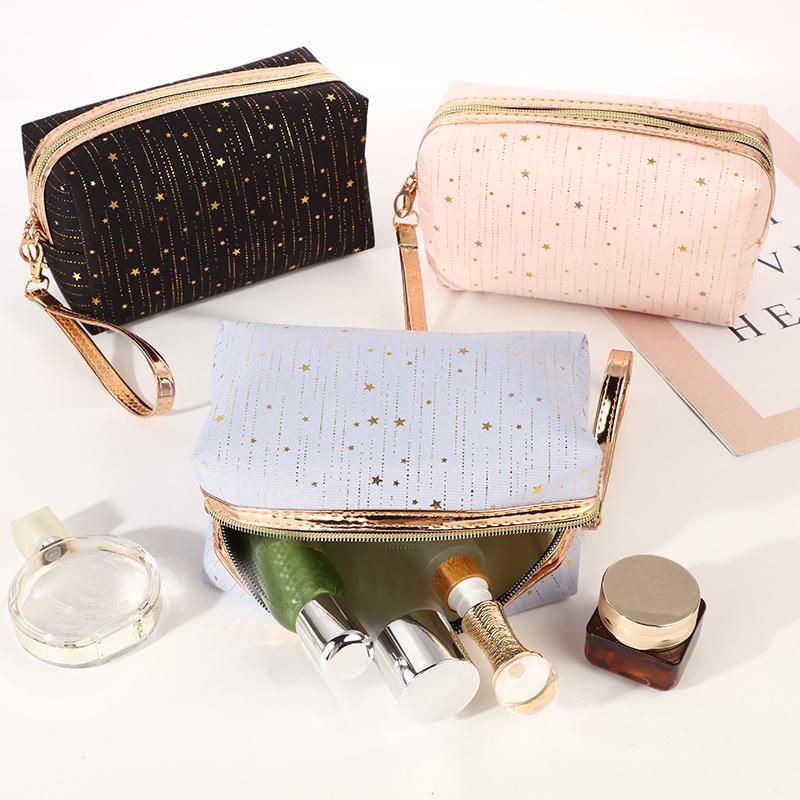 

Cosmetic Bags & Cases Women Travel Wash Toiletry Beauty Makeup Bag Storage Case Paillette Stars Zipper Make Up Ladies OrganizerCosmetic, Random color 1pc