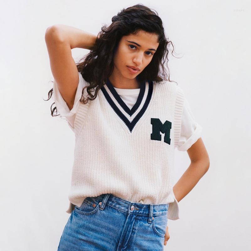 

Women' Sweaters LALUMAI Sleeveless Knitted Waistcoat 2022 Autumn Fashion V-neck Loose Knit Cashmere Sweater Pullover, Beige