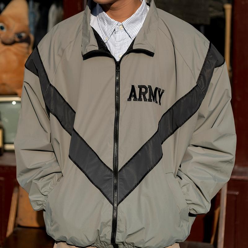 

Men's Jackets Army Reflective Windbreaker Training Sports Jacket Water Resistant PT MsnMen's, Gray