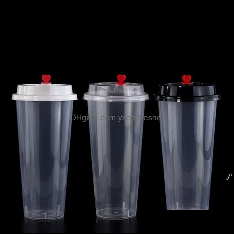 

Disposable Cups Sts Kitchen Supplies Kitchen Dining Bar Home Garden 700Ml 24Oz Plastic Dinnerware Cold Drinks Juice Cup Thicken Transpare