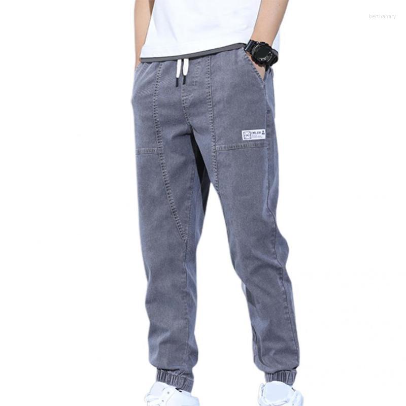

Men's Jeans Spring Men Trousers Pockets Streetwear Colorfast Ankle Banded Pants For SchoolMen's Bert22, Blue