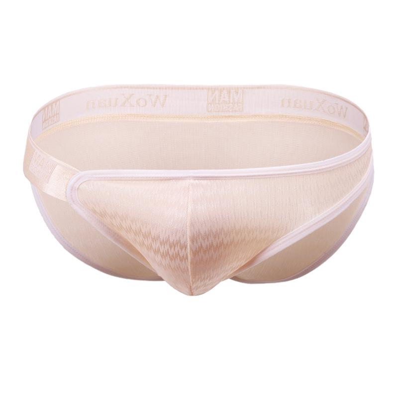 

Underpants Men Briefs Underwear Sexy Breathable Milk Silky Comfortable Low Rise Brief Cueca Gay Male Panties, Black