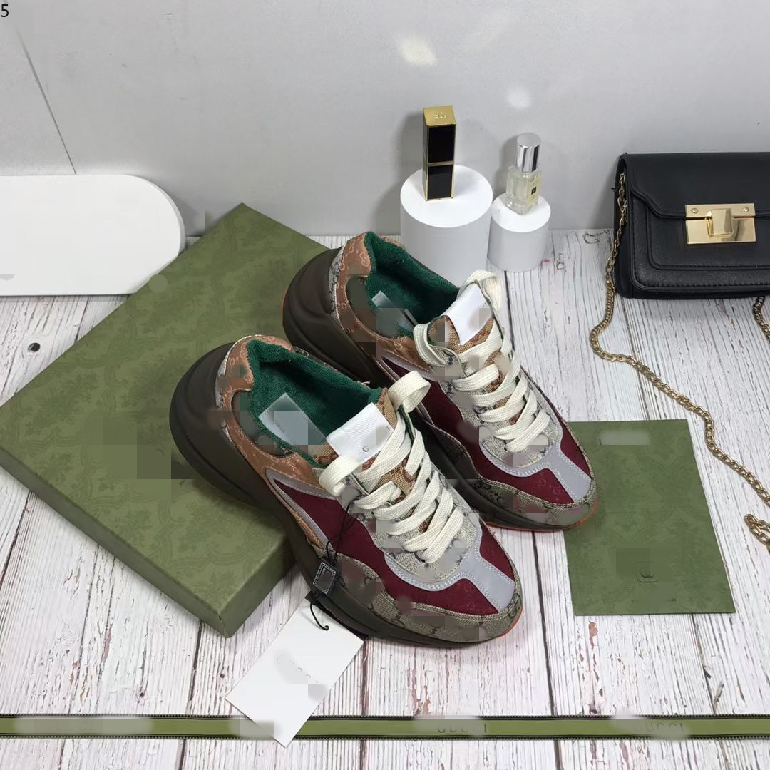 

Designer shoes Rhyton Sneakers Beige Men Trainers Vintage Luxury Chaussures Ladies size 35-45 kjmQQ0001