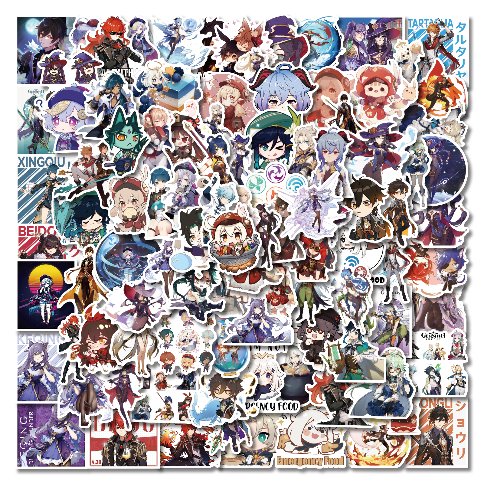 

100pcs Anime Genshin Impact Game Stickers Cartoon Waterproof Kids Toy Laptop Motorcycle Skateboard Car Phone Decals