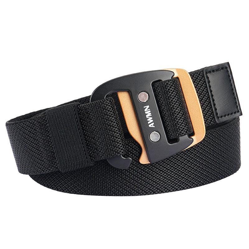 

Belts Quality Unisex Alloy Hook Up Buckle Style Men Belt Trend Wild Weave Canvas Outdoor Sport Casual Jeans BeltBelts, Black