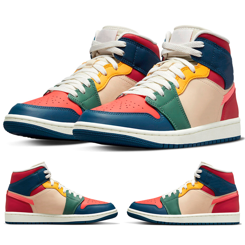 

Jumpman 1 Mid Basketball Shoes 1s Men Women Multi-Color Multi Color Mens Trainers Sports Sneakers Size 36-45