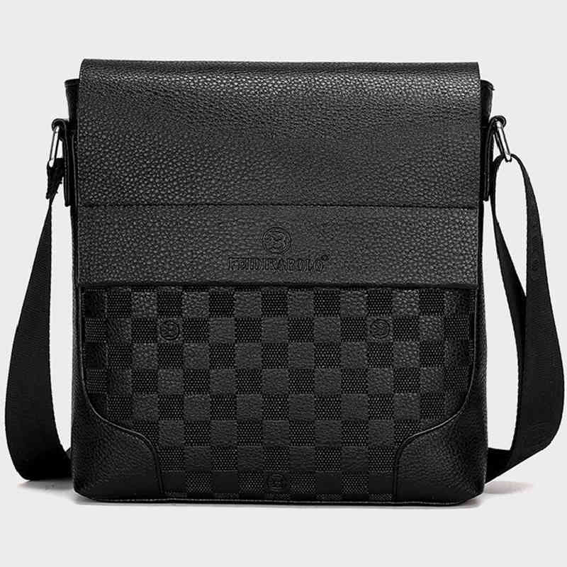 

Designer-Fashion Busins Man Msenger Brand Men Crossbody Shoulder bags High Quality Dead Bag Big Size Split Leather cups, Black