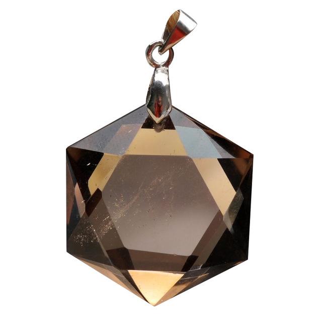 

Pendant Necklaces Natural Smoky Quartz Big Satellite Facets With Free RopePendant