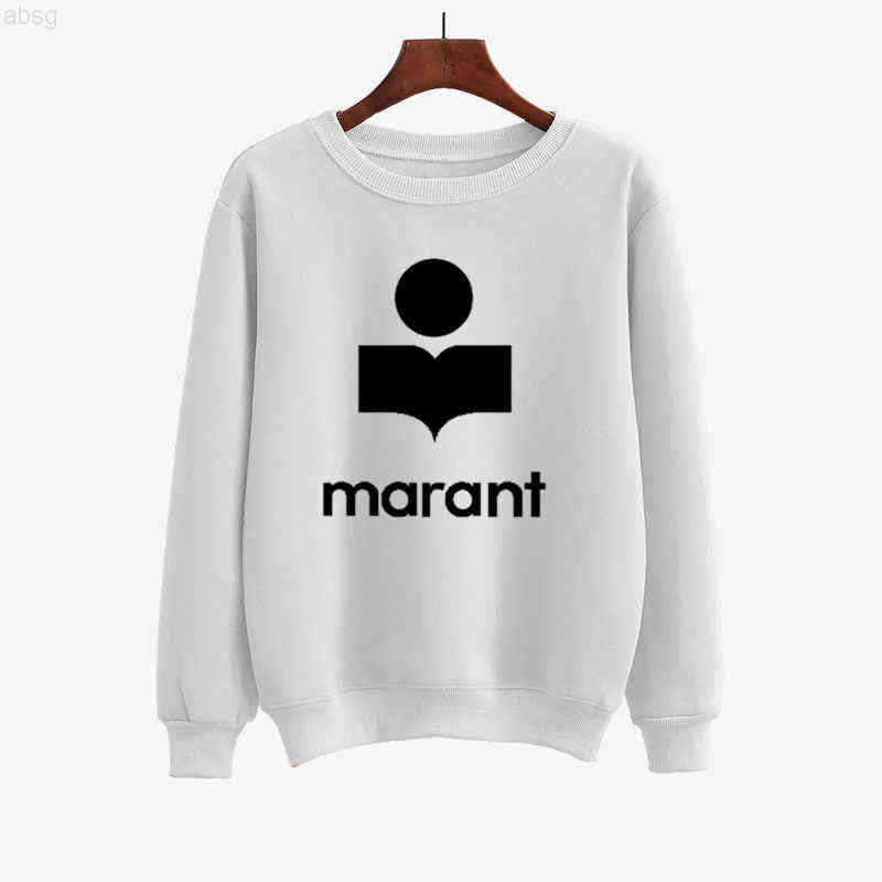 

2022 Women' Sweatshirt Marant Print Hoodie Long Sleeve Sportswear Harajuku Pullover Sweater, Grey-h