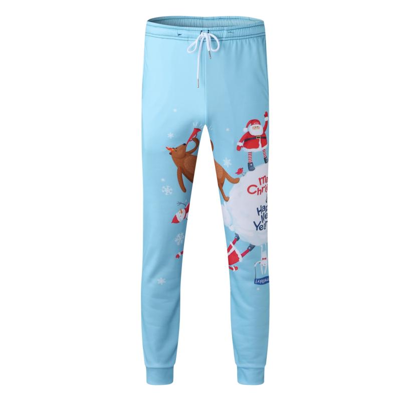 

Men's Jeans Trousers Fashion Pants Foot Trend Christmas Print Plus-Size, Blue
