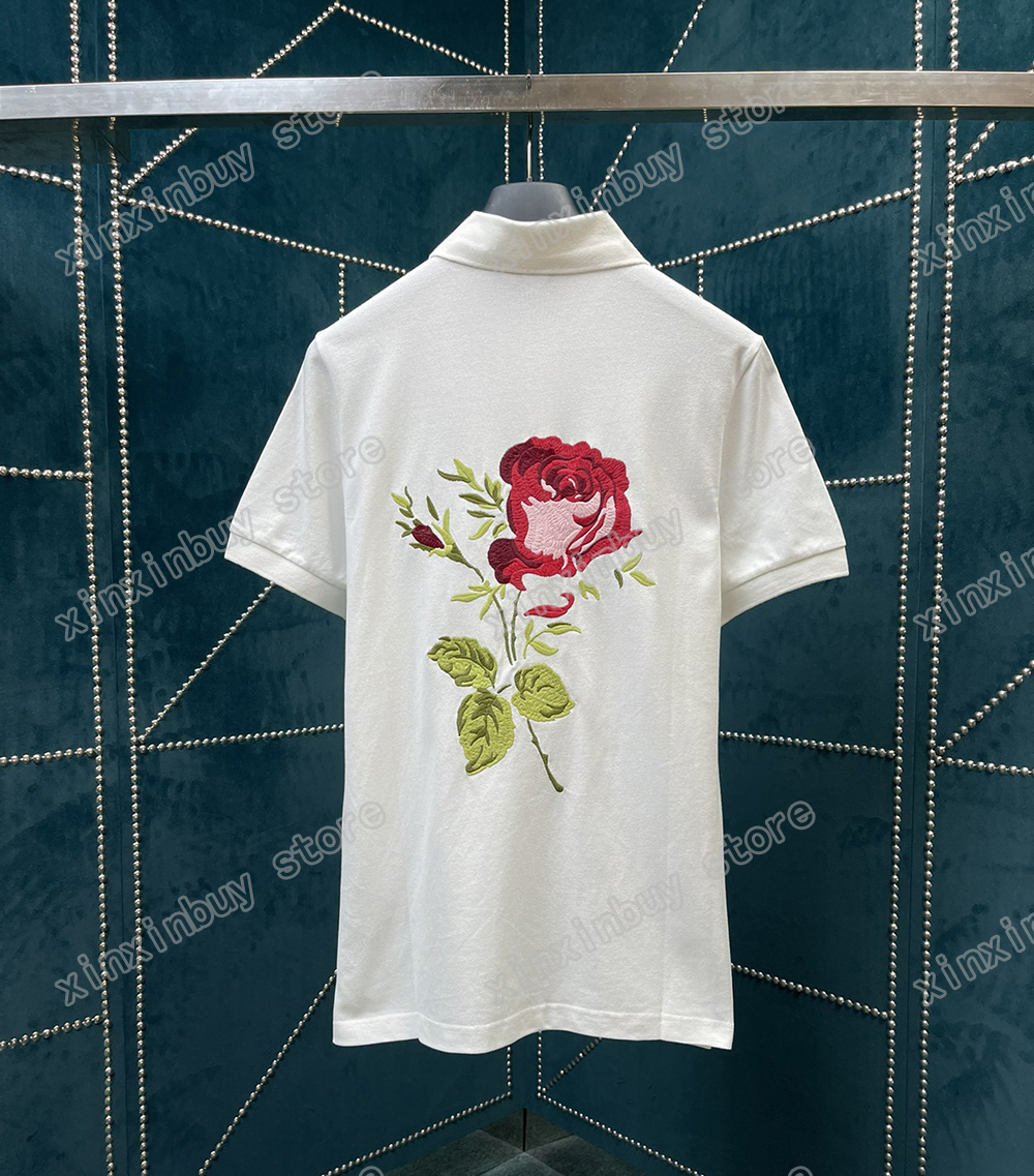 

22ss Men Women Designers t shirts tee Flower embroidery cotton short sleeve Crew Neck Streetwear black white xinxinbuy S-XL