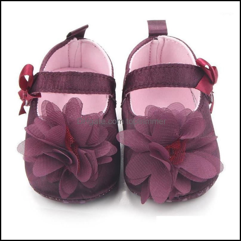 

First Walkers Baby Toddler Shoes Infant Flower Purple Soft Sole Kid Girls Crib Prewalker -18 Months Drop Delivery 2021 Baby Kids Materni, Pu
