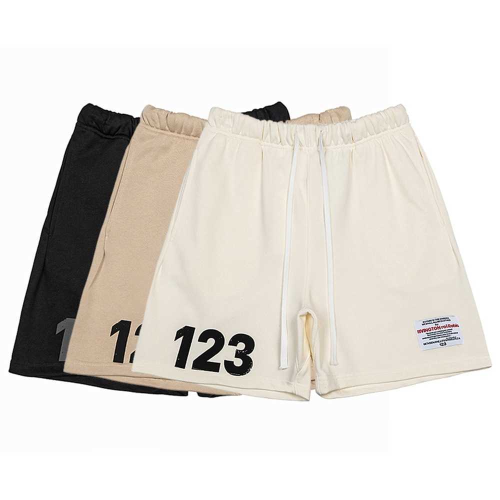 

Men's Shorts High street 123 high street three-dimensional printing shorts loose casual men's and women's loose shorts Capris, Black