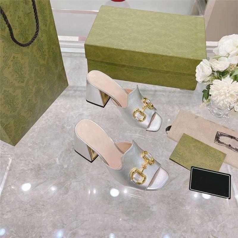 Gucci Dior Fendi Valentino Balenciaga Louis Vuitton Chloe Prada YSL Вы Designer Women Sandals Horsebit Gold-Tones High Talons Fashion Square Toe