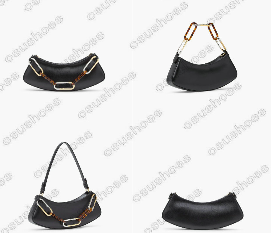 

FW22 O'Lock Swing ROMA Maxi Axillary Bag Leather Bags Ladies Luxurys Half Moon Chains Bags Women Alligator Shoulder Party Package Designers Fur Handbag 8BS068A, 16