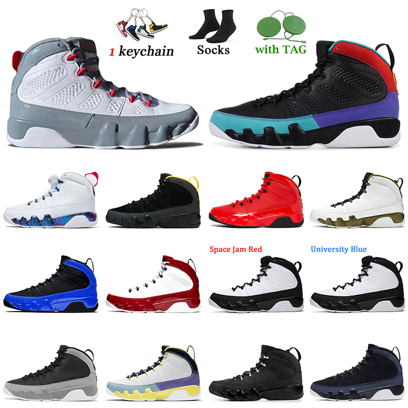 

2022 New Fire Red 9s Jumpman 9 Basketball Shoes Particle Grey Change The World University Gold Iridescent Racer Blue Dream do it Mens Trainers Sneakers Size eur 40-47, D38 dream it;do it 40-47