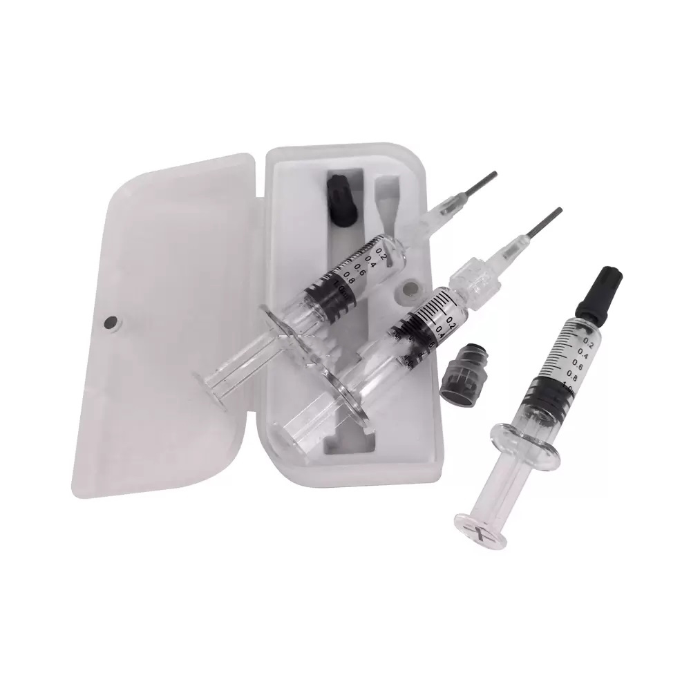 

2022 Box Packaging Injection 1ml Luer Lock Head Syringe Pump Glass Tank for Vape atomizer Thick Oil Atomizer with Needles