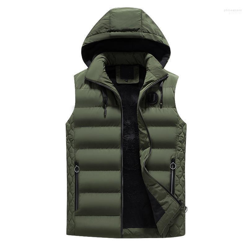 

Men's Vests Vest Men Sleeveless Jackets Nice Winter Solid Waistcoat For Casual Fleece Warm Hoodies Green Coat -XXXL Male Phin22, Black