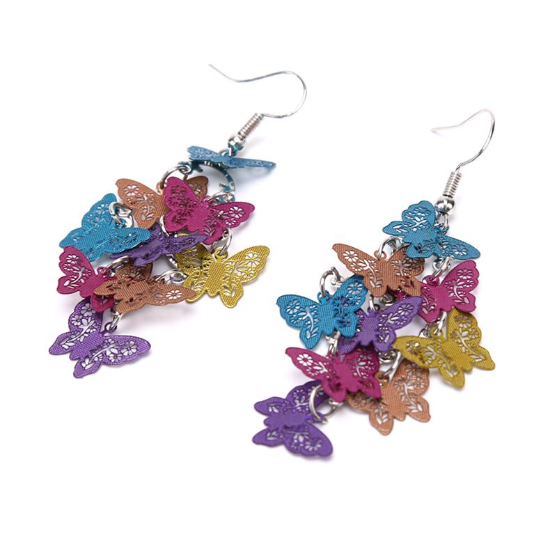 

Dangle & Chandelier 1Pair Fashion Elegant Color Butterfly Long Drop Earrings Jewelry Statement Earring For WomenDangle