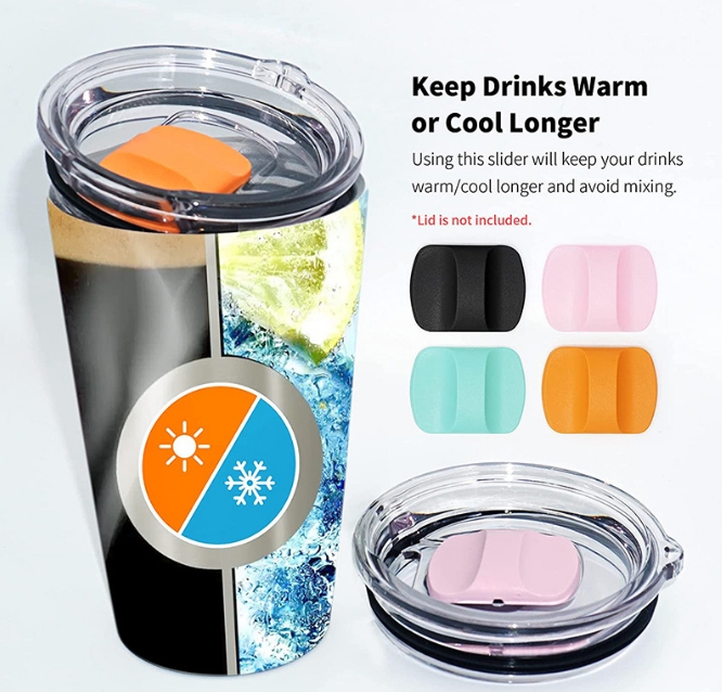 

Plastic For 20oz 30 oz Mugs Cups Lid Tumblers MagSlider Splash Proof Locking Slide Open/Close Magnet cover f0011
