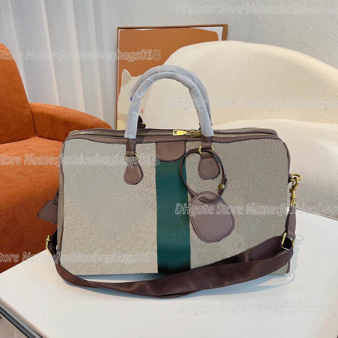 

Classic The Hacker Project Duffle Bag Graffiti Coated Canvas Medium Beige Big Capacity Designer Luxury Luggage Handle Bag 45CM